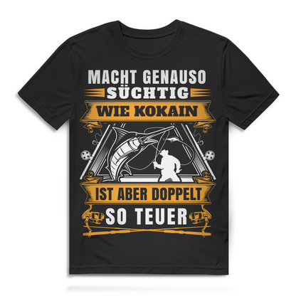 Herren Angler Shirt – Süchtig nach Angeln – Premium Bio Baumwolle Black