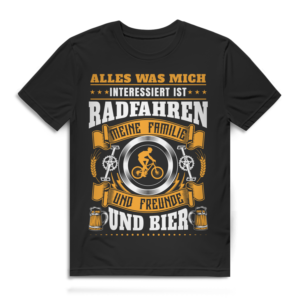 Fahrrad T-Shirt Herren – Radfahren Familie Freunde Bier Geschenk Idee Black