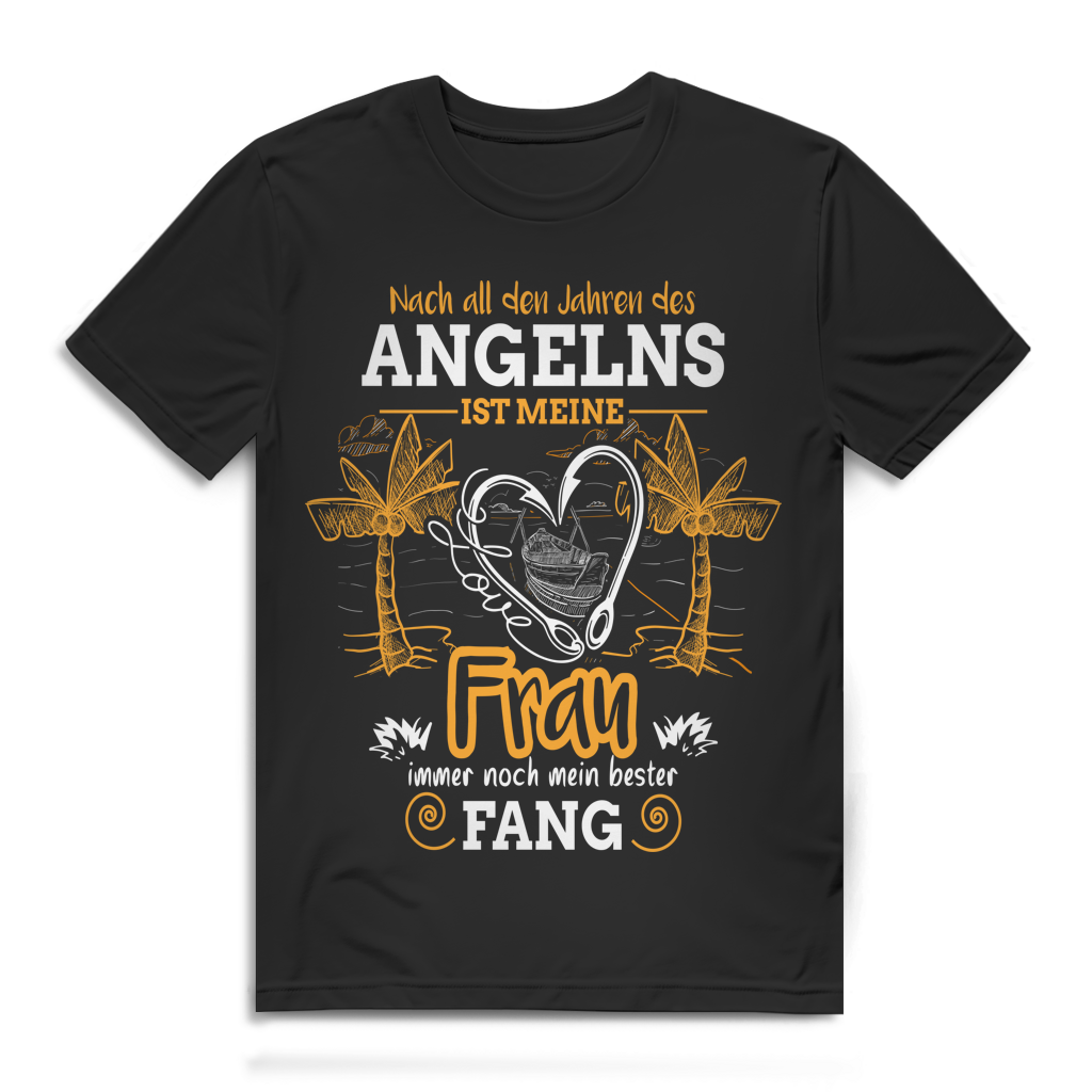 Angel T-Shirt Männer – Frau ist bester Fang – Geschenk für Ehemann Black