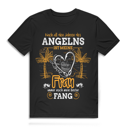 Angel T-Shirt Männer – Frau ist bester Fang – Geschenk für Ehemann Black