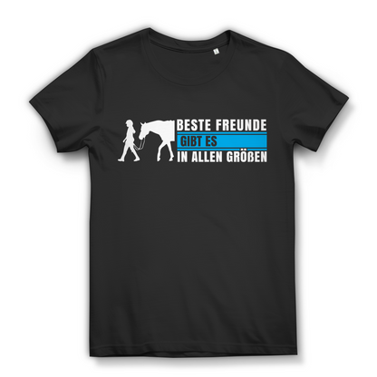 Reiterin Shirt Damen – Beste Freunde gibt es in allen Größen – Pferde Motiv Black