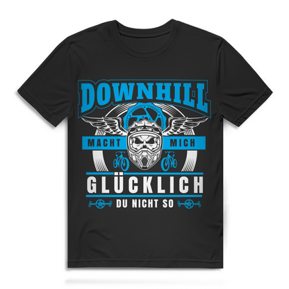Downhill Shirt Herren – Lustiges MTB Spruchshirt für Mountainbike Fans Black