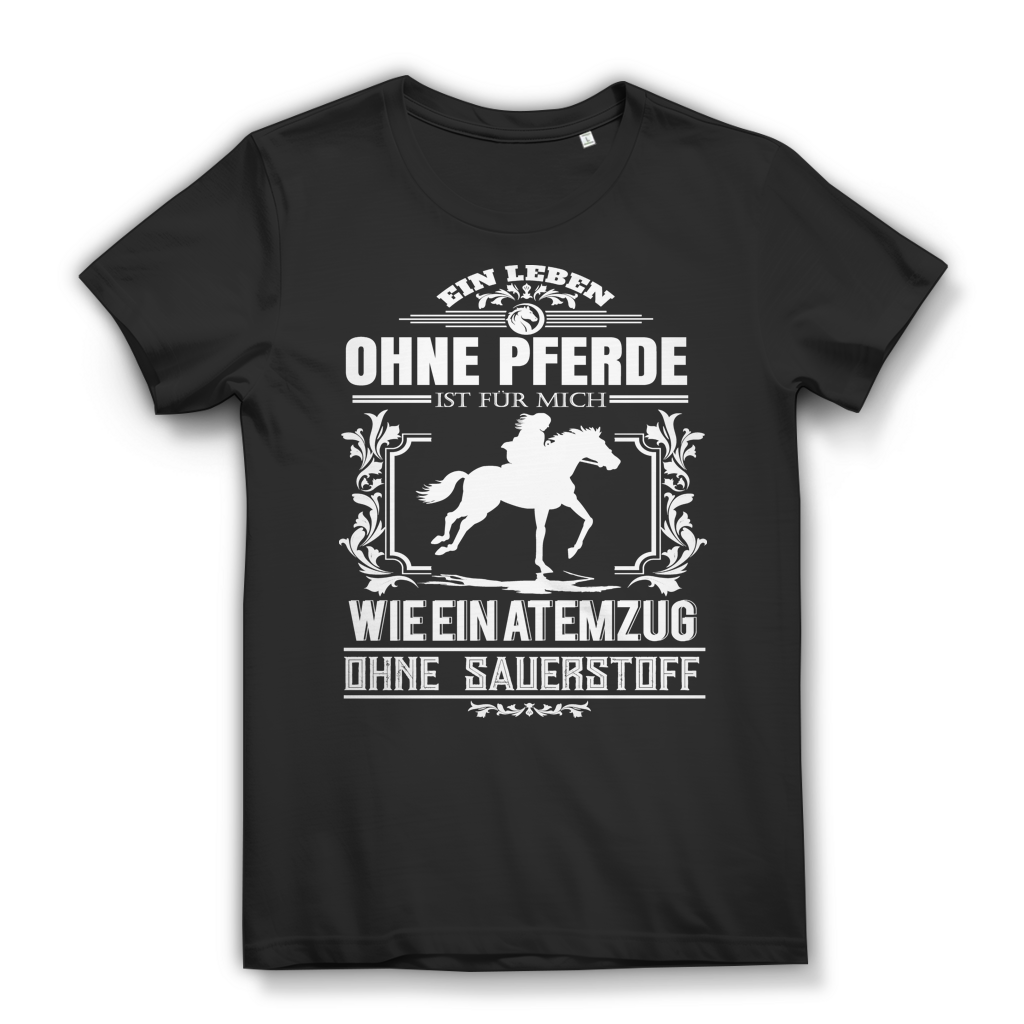Reiterin T-Shirt Bio – Pferdeliebe Spruchshirt für Frauen &amp; Reitfans Black