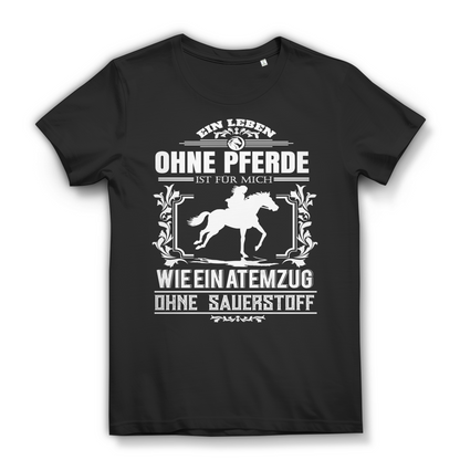 Reiterin T-Shirt Bio – Pferdeliebe Spruchshirt für Frauen &amp; Reitfans Black