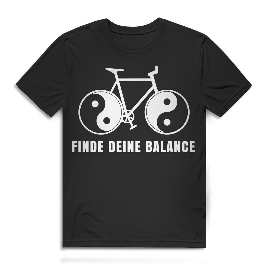 Yin Yang Fahrrad Shirt Herren – Finde deine Balance Radfahren Funshirt Black