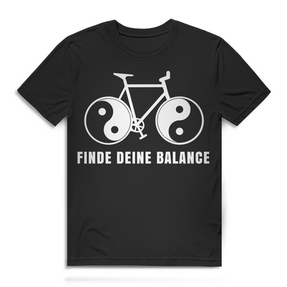 Yin Yang Fahrrad Shirt Herren – Finde deine Balance Radfahren Funshirt Black