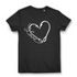 Anglerin Shirt Damen – Herz aus Angelhaken – Liebe zum Angeln Bio T-Shirt Black