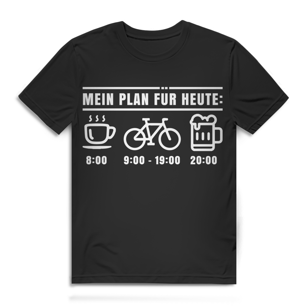 Fahrrad Kaffee Bier Shirt – Männer Plan des Tages - Mountainbike Biker T-Shirt Black