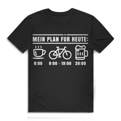 Fahrrad Kaffee Bier Shirt – Männer Plan des Tages - Mountainbike Biker T-Shirt Black