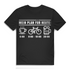 Fahrrad Kaffee Bier Shirt – Männer Plan des Tages - Mountainbike Biker T-Shirt Black
