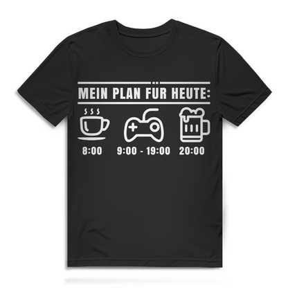 Kaffee Zocken Bier T-Shirt – Gaming Bio Shirt Herren – Geschenk für Gamer Black