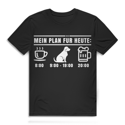 Lustiges Männer T-Shirt – Kaffee, Hund, Bier – Geschenk für Hundefreunde Black