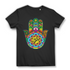 Goa T-Shirt Damen – Buddha Hand mit Om Yoga Symbol und Mandala Black