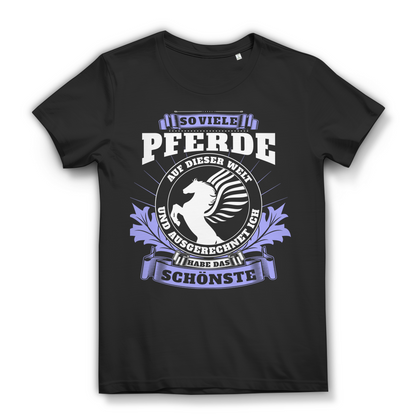 Bio T-Shirt für Reiterinnen – Ich habe das schönste Pferd – Reitermädchen Shirt Black