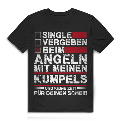 Angler T-Shirt Männer – Beim Angeln mit meinen Kumpels – Fun Shirt Black
