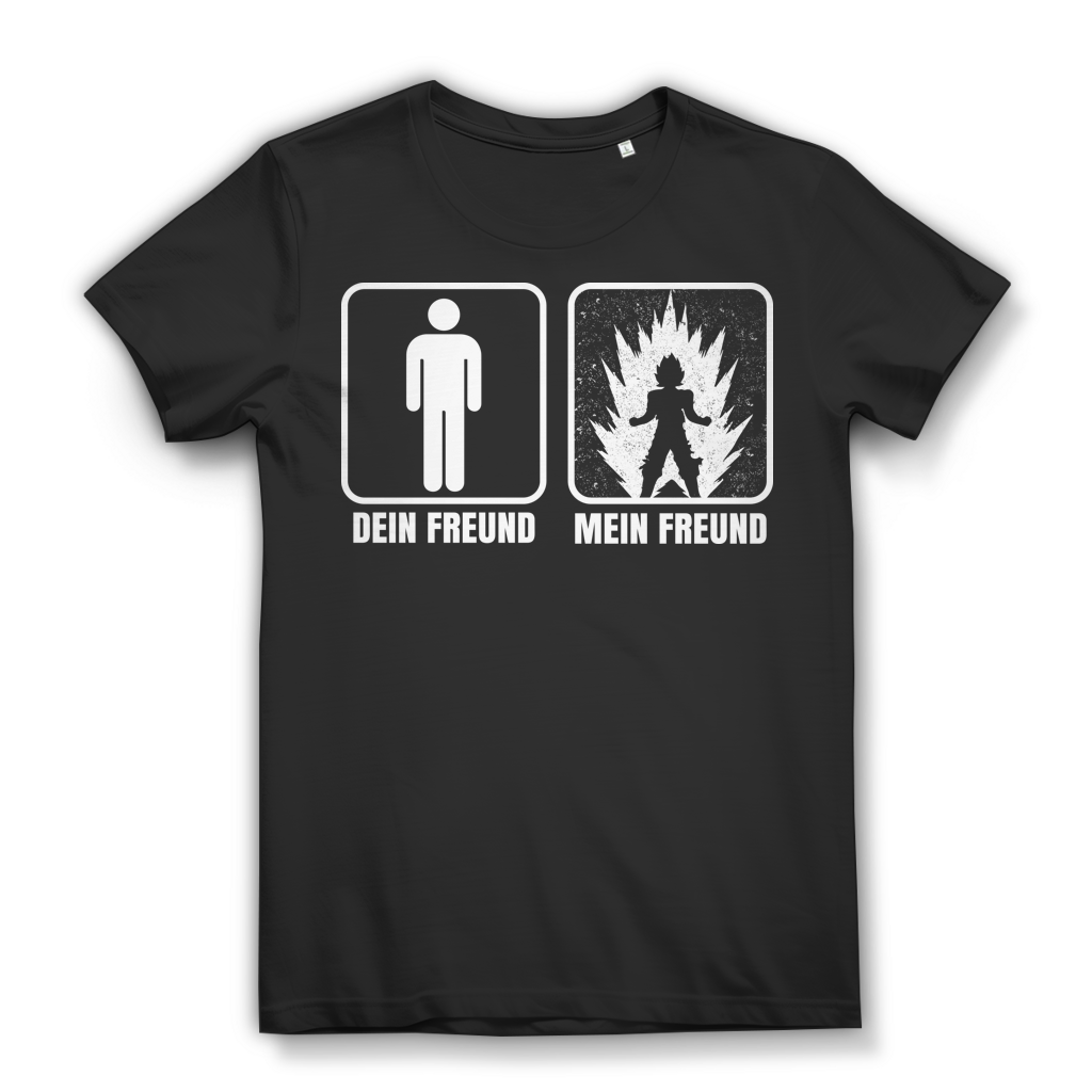 Damen T-Shirt Anime Freund Vergleich Black