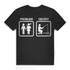 Herren T-Shirt Problem Gelöst Angeln Angler Flucht Shirt Bio Baumwolle Black
