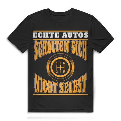 Schalten statt schalten lassen – Männer T-Shirt für echte Autofans aus Bio-Baumwolle Black