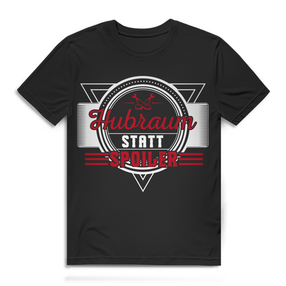 Hubraum statt Spoiler – Männer Auto Shirt für echte Schrauber – Bio Baumwolle Black