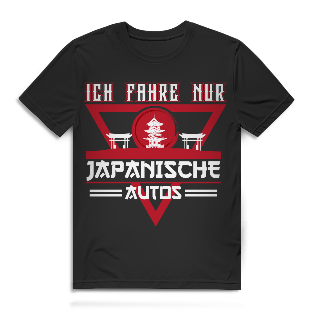 Ich fahre nur japanische Autos – JDM T-Shirt für Männer – Bio Baumwolle Black