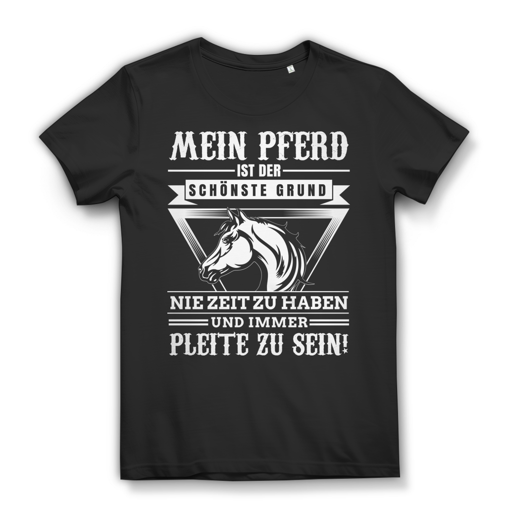 Mein Pferd – T-Shirt für Reiterinnen mit Humor – Bio Baumwolle Damen Shirt Black
