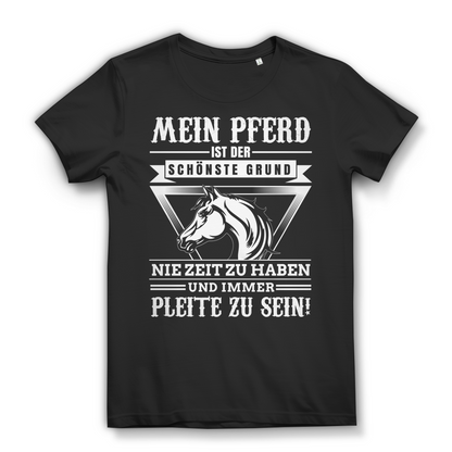 Mein Pferd – T-Shirt für Reiterinnen mit Humor – Bio Baumwolle Damen Shirt Black