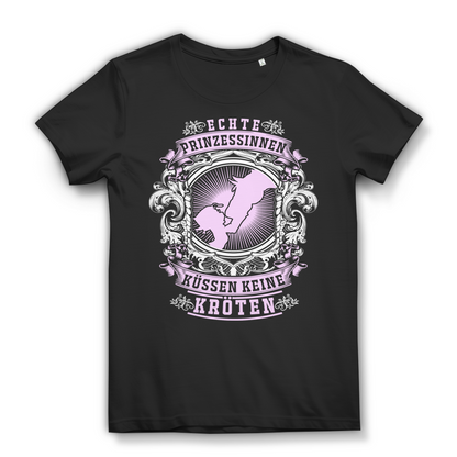 Echte Prinzessinnen Reiterin Shirt Damen – Pferde statt Kröten – Bio Baumwolle Black