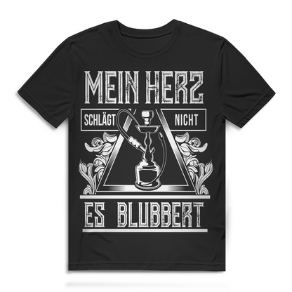 Herren T-Shirt Mein Herz schlägt nicht es blubbert Shisha Shirt Black