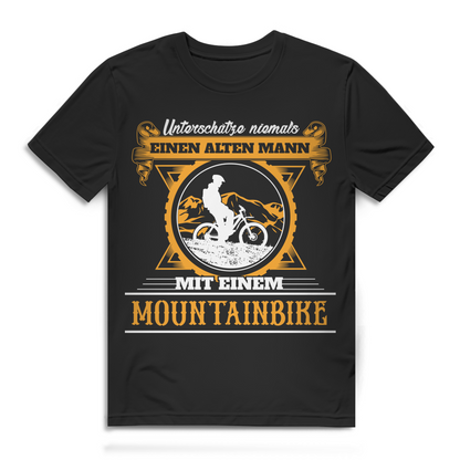 Mountainbike Shirt Männer – Unterschätze niemals einen alten Mann mit Bike Black