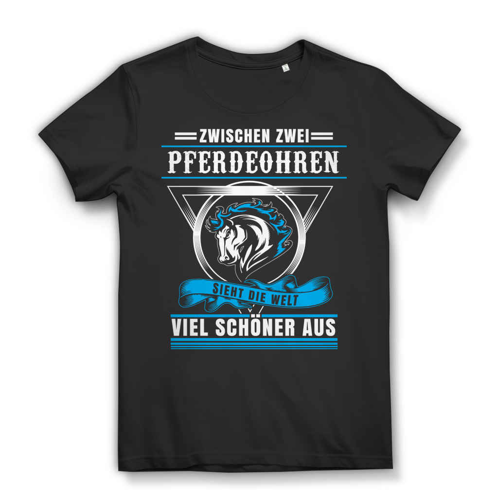Pferde Shirt Damen – Zwischen zwei Pferdeohren sieht die Welt viel schöner aus Black
