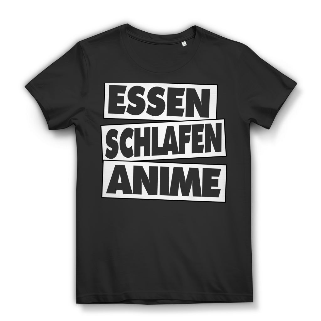 Essen Schlafen Anime – Damen T-Shirt für Otaku &amp; Anime-Fans Black