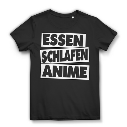 Essen Schlafen Anime – Damen T-Shirt für Otaku &amp; Anime-Fans Black