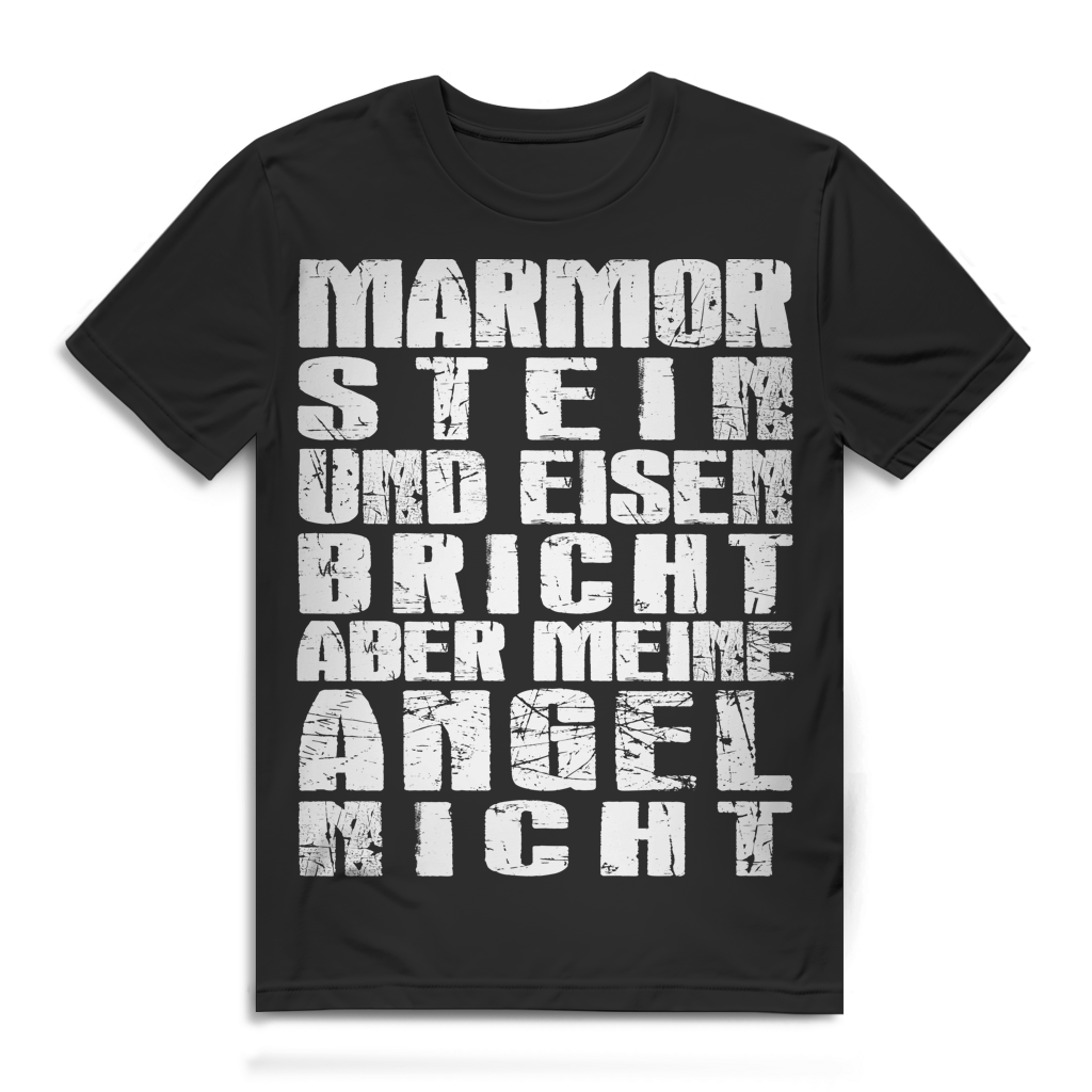Sprüche Shirt Angeln – Marmor Stein Eisen Angel – Männer Geschenkidee Black