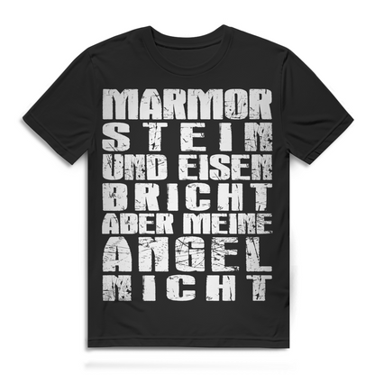 Sprüche Shirt Angeln – Marmor Stein Eisen Angel – Männer Geschenkidee Black