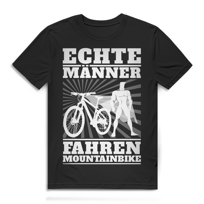 Mountainbike Shirt Herren – Echte Männer fahren Mountainbike – Biker Geschenk Black