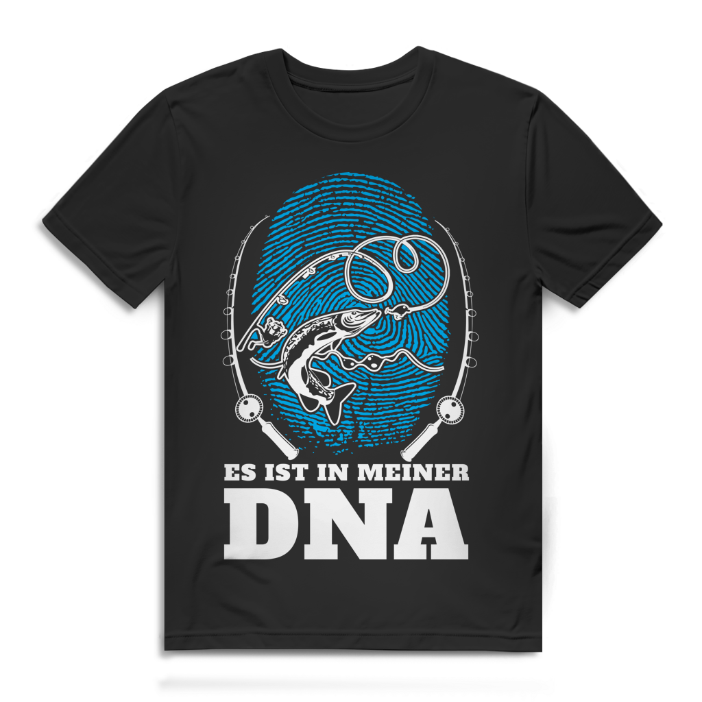 Angler Shirt Herren – Es ist in meiner DNA – Lustiges Angel T-Shirt Männer Black