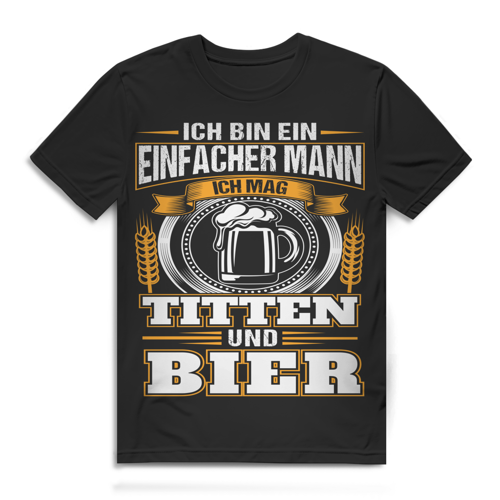 Männer T-Shirt – Ich mag Titten und Bier – Lustiges Bier Shirt Black