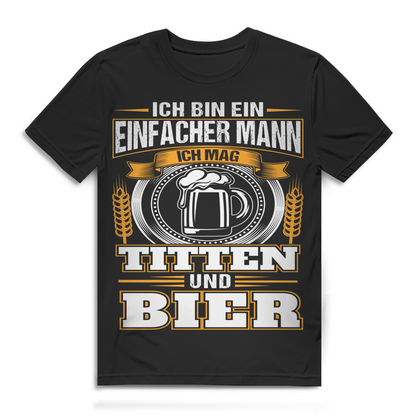 Männer T-Shirt – Ich mag Titten und Bier – Lustiges Bier Shirt Black