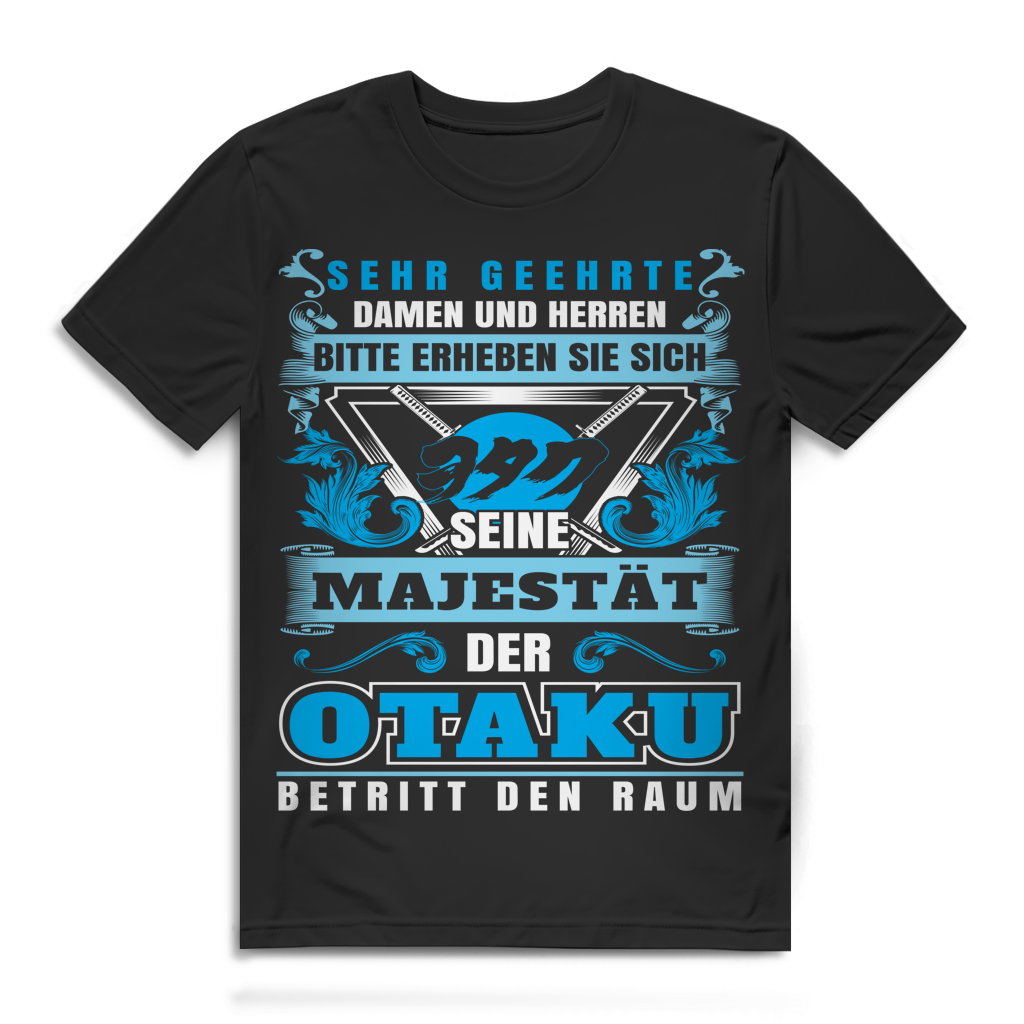 Otaku Shirt Männer – Seine Majestät betritt den Raum – Anime T-Shirt Black