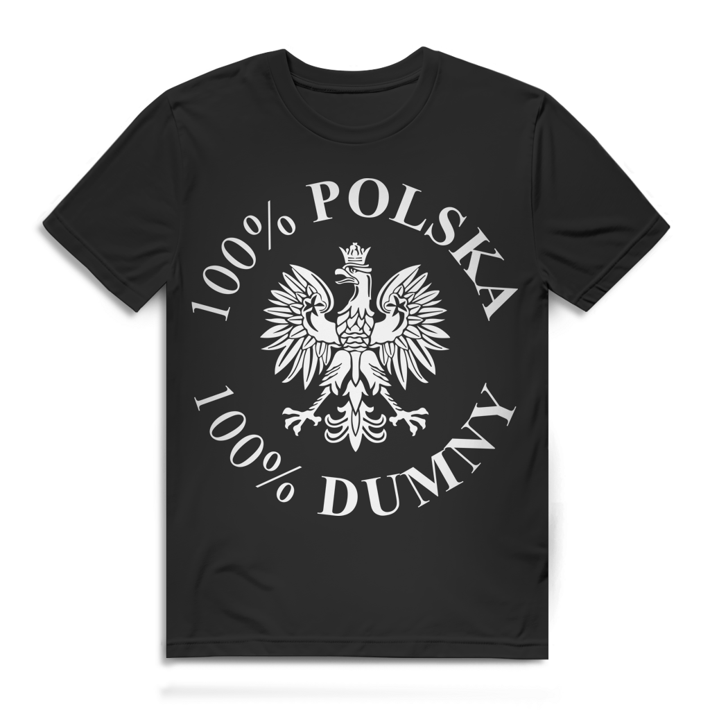 Polen Shirt 100% Polska 100% Stolz Weißer Adler Polska T-Shirt Herren Black