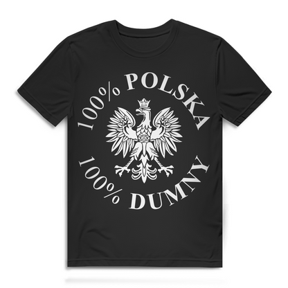 Polen Shirt 100% Polska 100% Stolz Weißer Adler Polska T-Shirt Herren Black