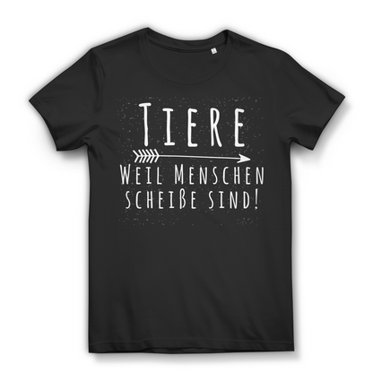 Tiere statt Menschen Shirt Damen – Statement T-Shirt für Tierhalterinnen Black