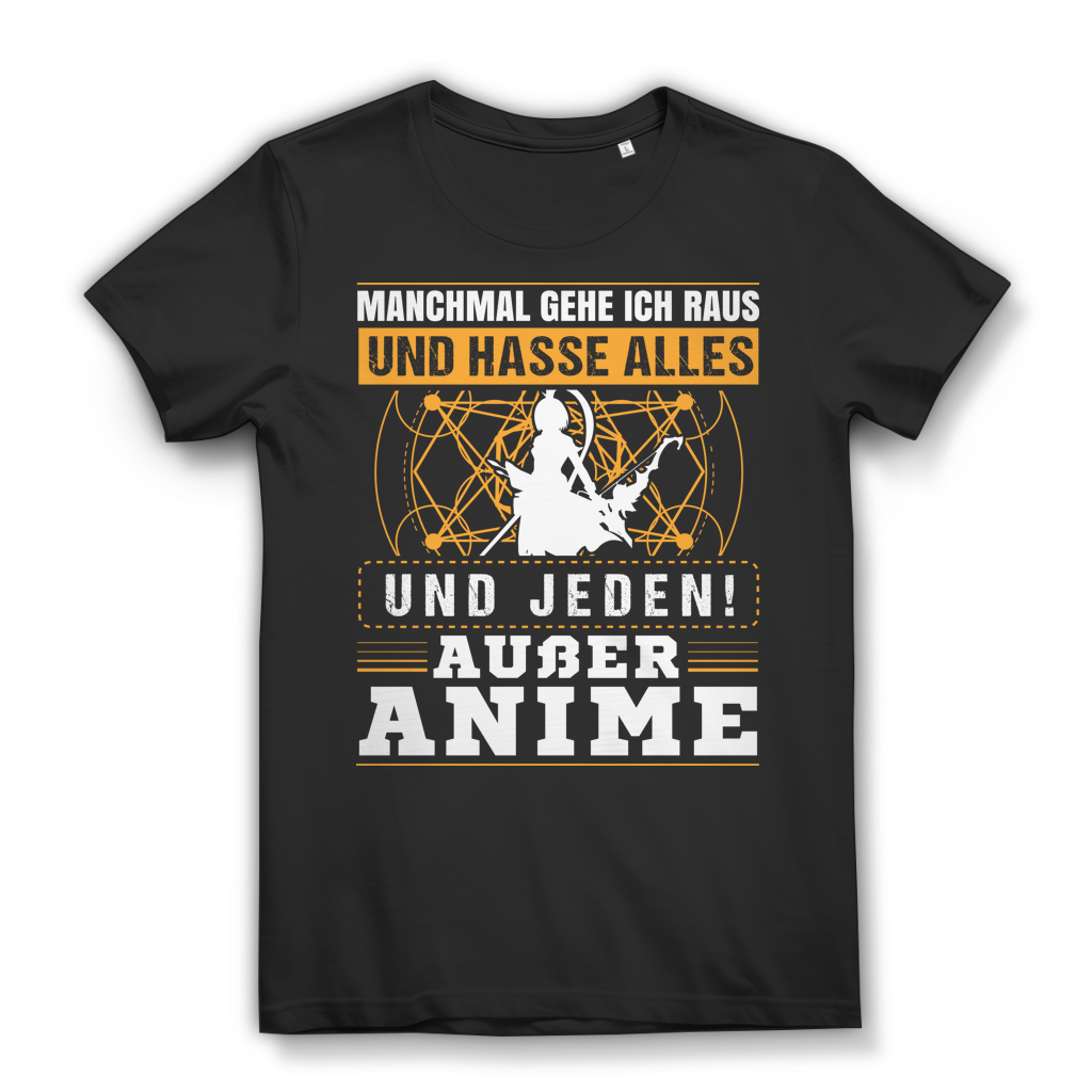 Manchmal hasse ich alles – Anime Shirt Damen für Nerds &amp; Anime-Fans Black