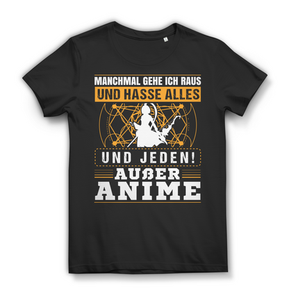 Manchmal hasse ich alles – Anime Shirt Damen für Nerds &amp; Anime-Fans Black