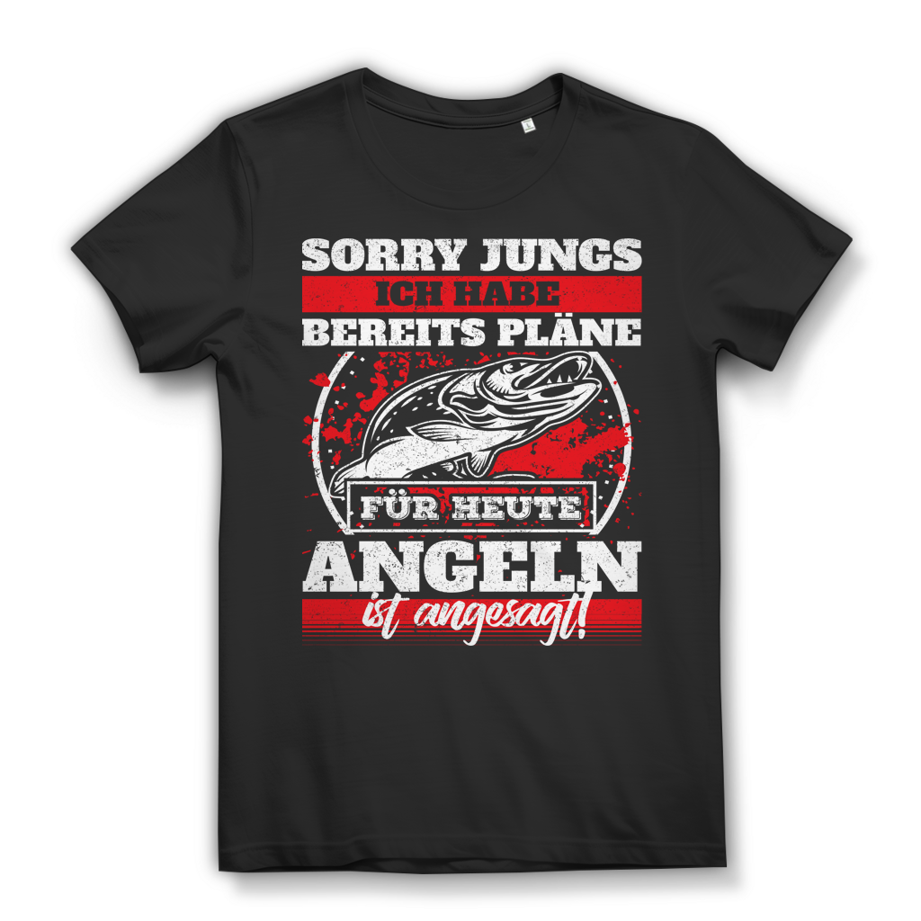 Sorry Jungs ich habe bereits Pläne – heute geht’s Angeln Damen Bio T‑Shirt Black