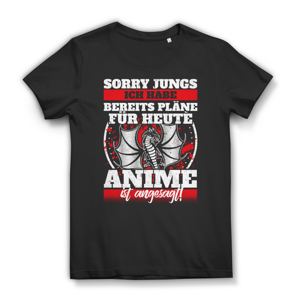 Sorry Jungs ich habe Pläne – Anime ist angesagt! Damen Premium Bio T‑Shirt Black