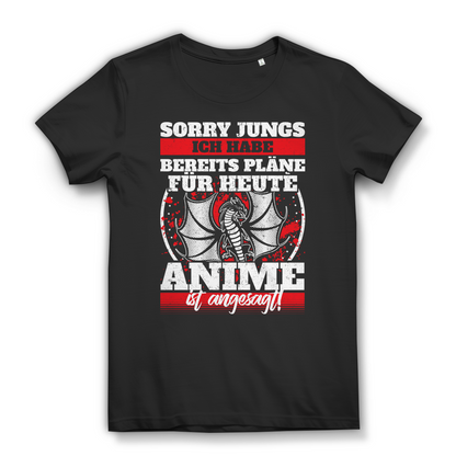 Sorry Jungs ich habe Pläne – Anime ist angesagt! Damen Premium Bio T‑Shirt Black