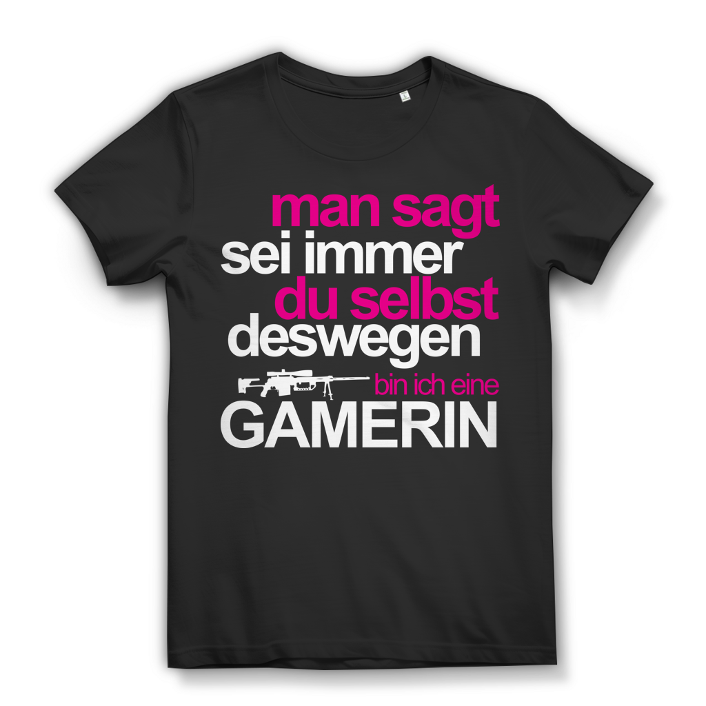 Deswegen bin ich eine Gamerin – Frauen Gaming Spruch Funshirt Weiß Pink Black
