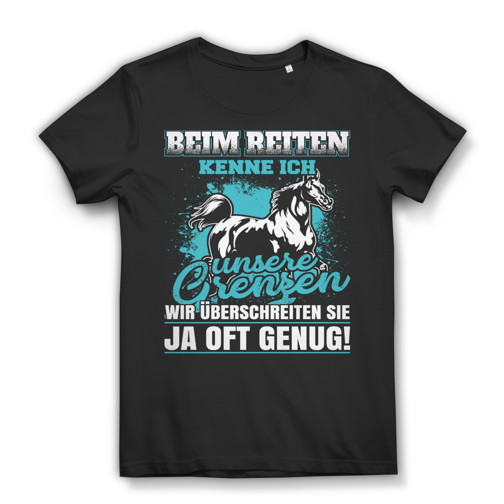 Reiterin Shirt Frauen – Beim Reiten kenne ich unsere Grenzen – Pferde Design Black