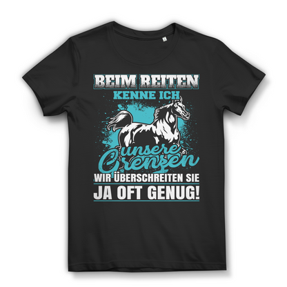 Reiterin Shirt Frauen – Beim Reiten kenne ich unsere Grenzen – Pferde Design Black